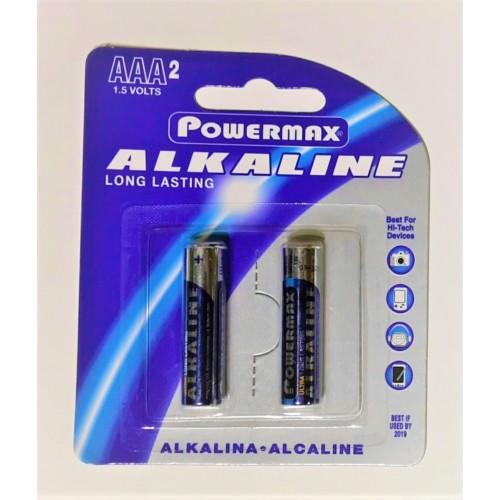 Powermax AAA Alkaline Batteries 2pk