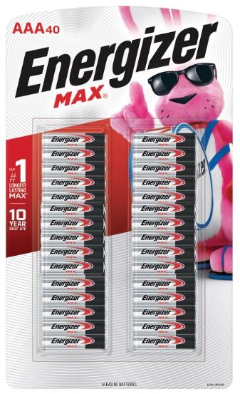 Energizer Alkaline AAA Batteries 40ct