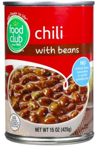 Food Club Chili With Beans 15oz