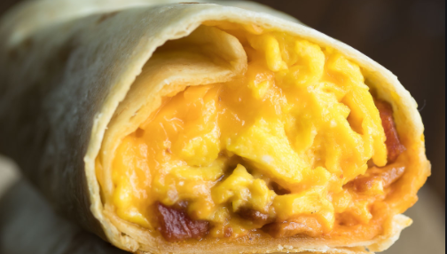 Bacon Cheese Breakfast Burrito