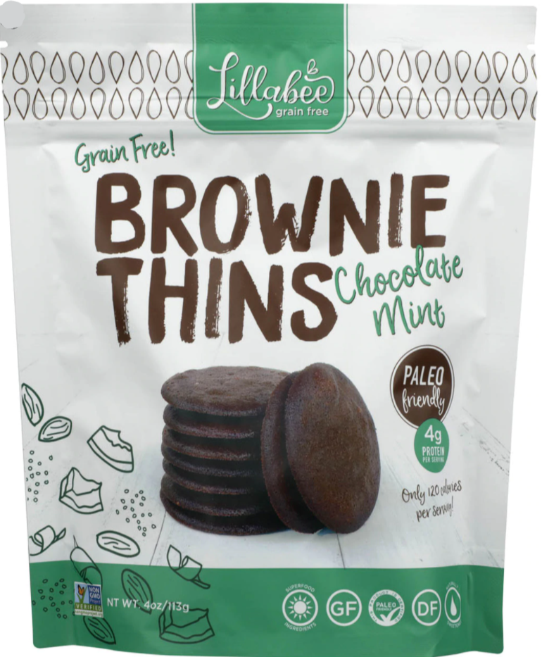 Lillabee Brownie Thins Chocolate Mint 4 oz
