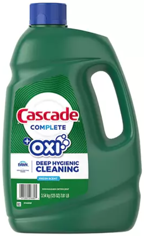 Cascade Complete Dawn Gel Dishwasher Detergent Fresh Scent Plus Oxi 125 oz
