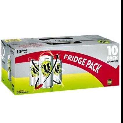 V Energy Drink Green Sugarfree Can 250ml 10pk