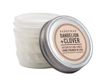 relish jar candle white 3oz dandelion & clover