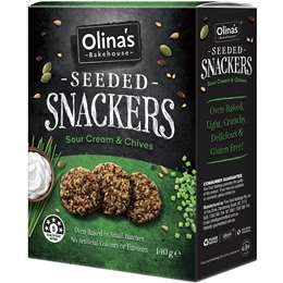 Olina's Bakehouse Snackers Seeded Sour Cream & Chives 140g