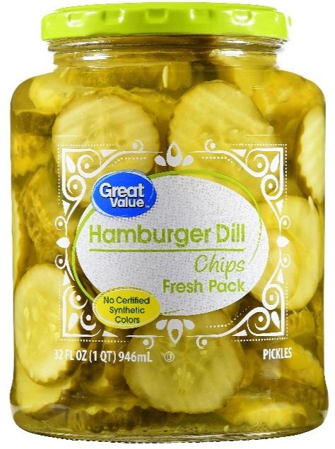 Great Value Hamburger Dill Chip Pickles 32oz