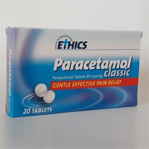 Ethics Paracetamol Tablets Round 500mg Box 20