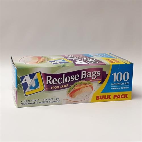 4U Reclose Bags - Sandwich 100 pack