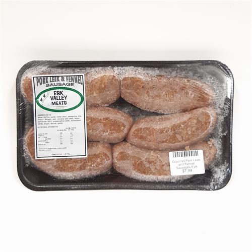 Gourmet Pork Leek and Fennel Sausages 6 pk