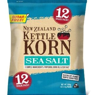 NZ Kettle Korn Sea Salt Popcorn Multipack 204g