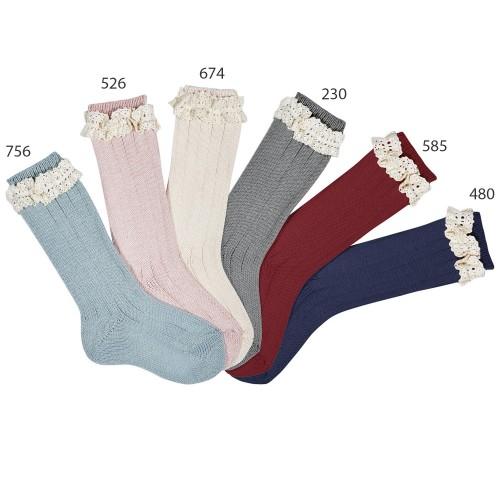 24382 Vintage Lace Rib Kneehigh Sock