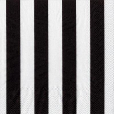 Napkin Luncheon Large Stripes Again Black
