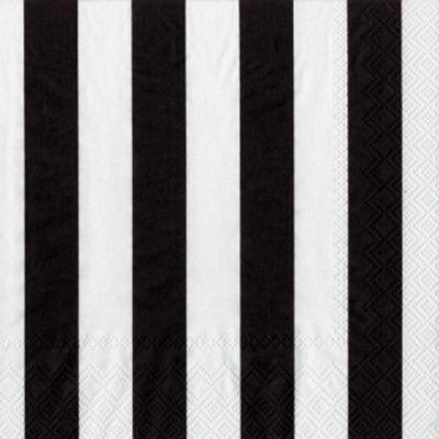 Napkin Luncheon Large Stripes Again Black