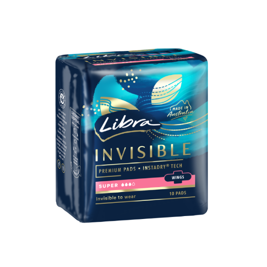 Libra Invisibles Super Pads With Wings 10pk