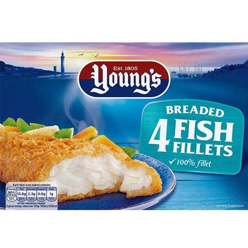 Youngs Breaded Fish Fillets 4pk/400gm