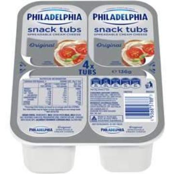 Philadelphia Snack Tubs 4 Tubs 136g