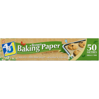 4U Brown Baking Paper - Boxed 300mm x 50m