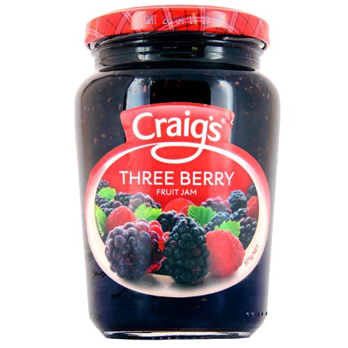 Craigs Three Berry Fruit Jam 375g