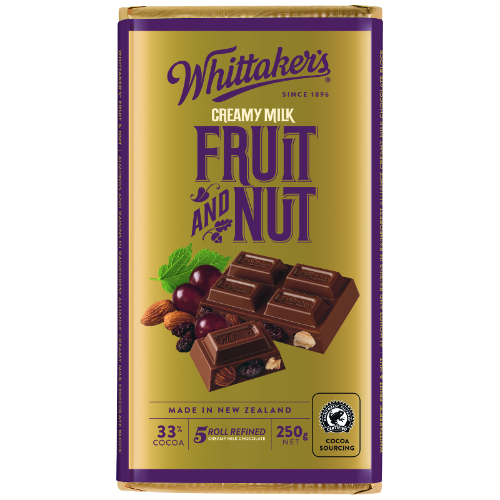 Whittakers 33% Cocoa Fruit & Nut Chocolate Block 250g