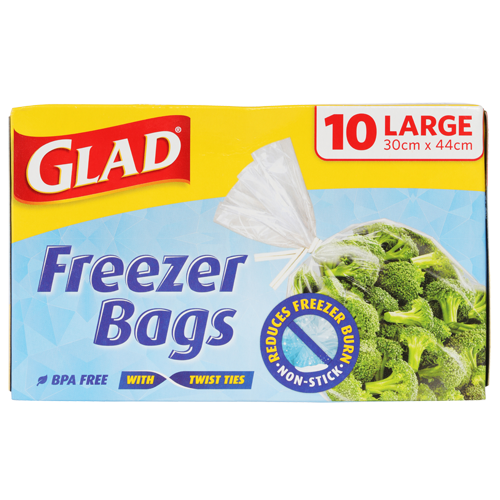 Glad Freezer Bags Large 10pk 30cm x 44cm