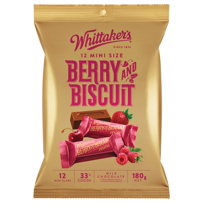 Whittakers Mini Size Berry Forest Chocolate Bars 12pk 180g