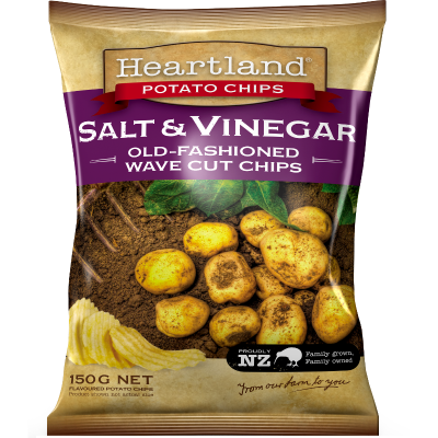 Heartland Salt & Vinegar Old-Fashioned Wave Cut Chips 150g