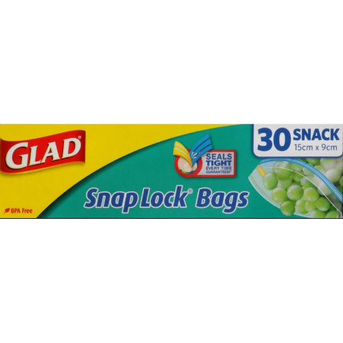 Glad Snaplock Snack Bags 30pk 15cm x 9cm