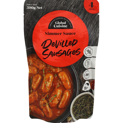 Global Cuisine Devilled Sausages Sauce Pouch 390g