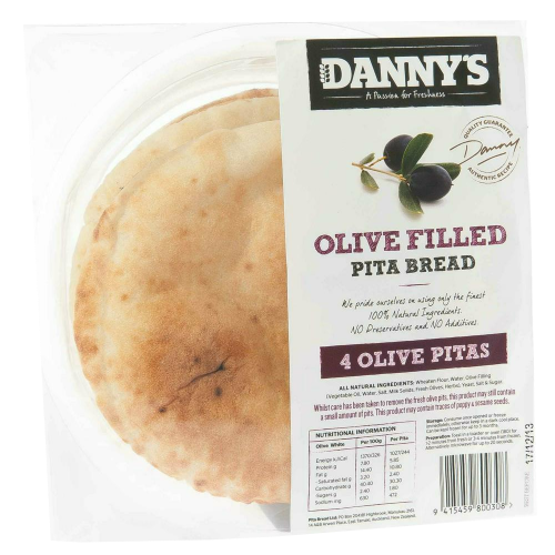 Danny's Olive Filled Pita Bread 4pk