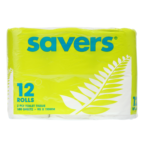 Savers Toilet Tissue 12pk 180 sheets