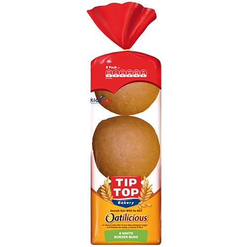 Tip Top Oatilicious Burger Buns or Long Rolls Frozen - 6Pk