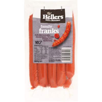 Hellers Classic Family Frankfurter 500g Frozen