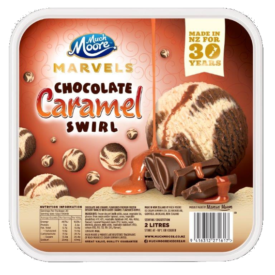 Much Moore Choc Caramel Swirl Cream 2L