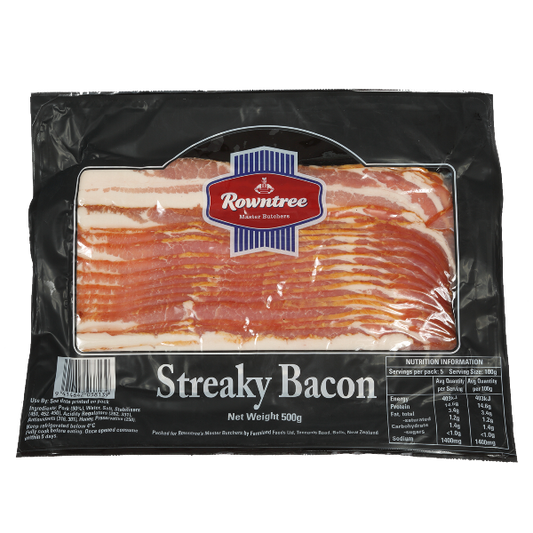 Rowntree Streaky Bacon 500gms