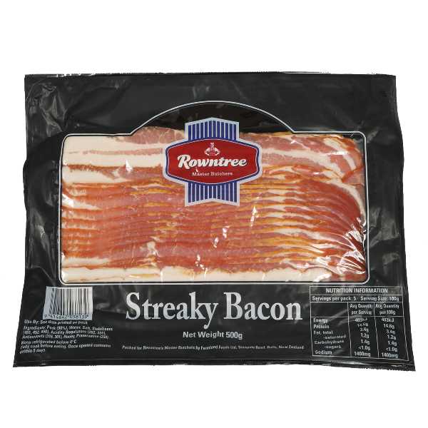 Rowntree Streaky Bacon 500gms