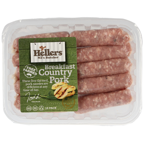 Hellers Breakfast Country Pork Sausage 10pk Frozen