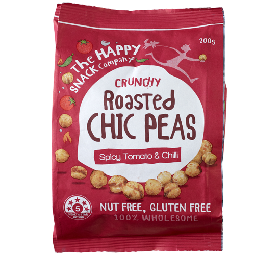 The Happy Snack Company Spicy Tomato & Chilli Roasted Chick Peas 200g