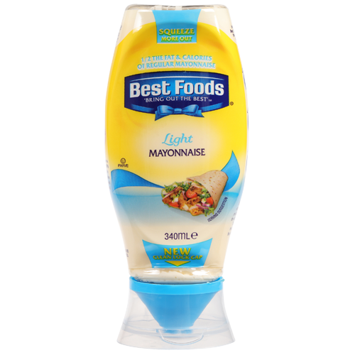 Best Foods Light Mayonnaise Squeeze 340ml