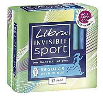 Libra Invisible Sport Regular with Wings 12pk