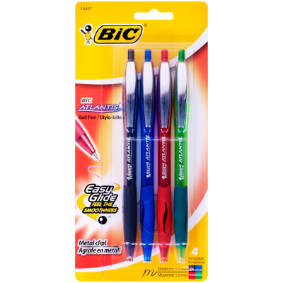 Bic Atlantis Pens Retract Assorted 4pk