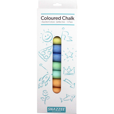 Snazzee Large Coloured Chalk 12pk