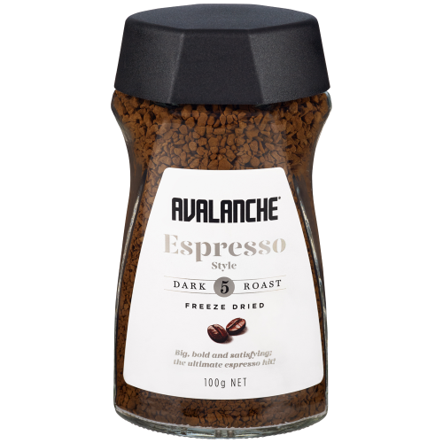 Avalanche Fair Trade Organic Freeze Dried Coffee Jar Strength 5 100g