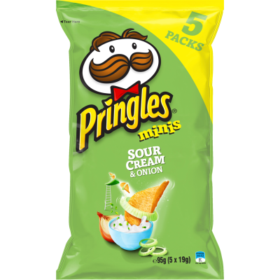 Pringles Sour Cream & Onion Potato Chips 95g 5pk Snack pk