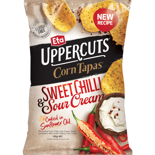 Eta Uppercuts Corn Tapas Sweet Chilli Sour Cream Chips 150g