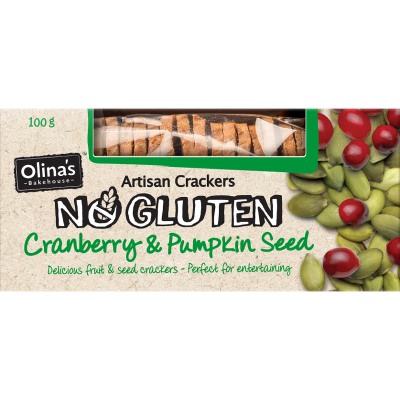 Olina's No Gluten Cranberry & Sunflower Seed 100g