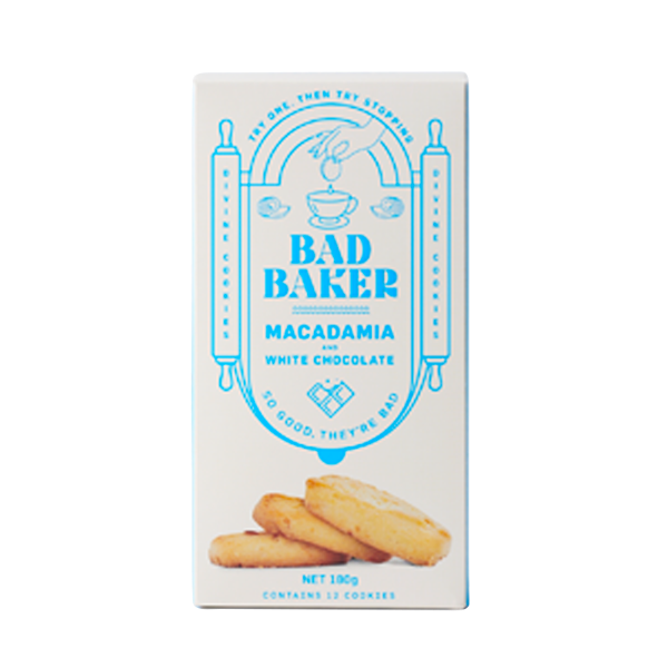 Bad Baker  Macadamia  & White Chocolate Shortbread Cookies 180g