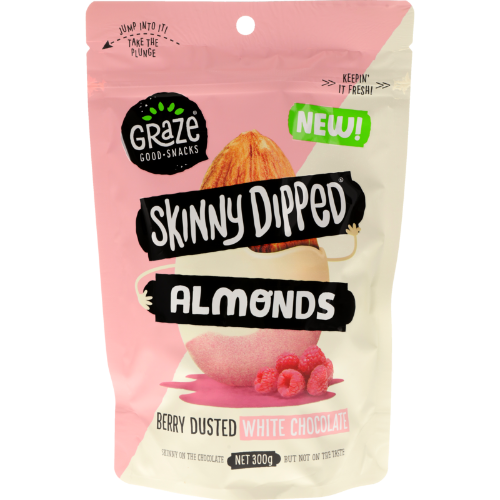 Graze Skinny Dipped Almonds Berry Dusted White Chocolate 300g