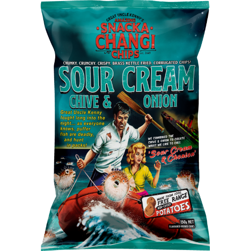 Snacka Changi Sour Cream Chives & Onion Potato Chips 150g