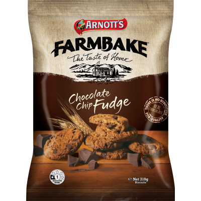 Arnotts Farmbake Chocolate Chip Fudge Cookies 310g