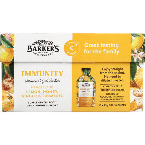 Barkers Immunity Sachets Lemon Honey & Tumeric 10pk 350g